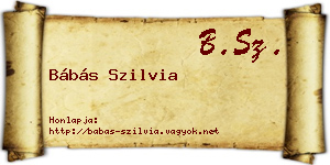 Bábás Szilvia névjegykártya