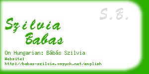 szilvia babas business card