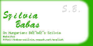 szilvia babas business card